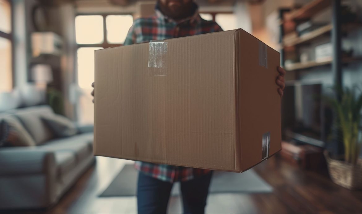 Man Carrying a Huge Box
