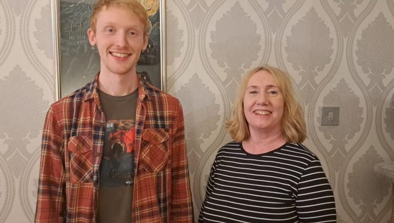 Ronald O'Kane with his mum, Maureen, who inspired his research into chronic pain (Image: Glasgow Caledonian University)