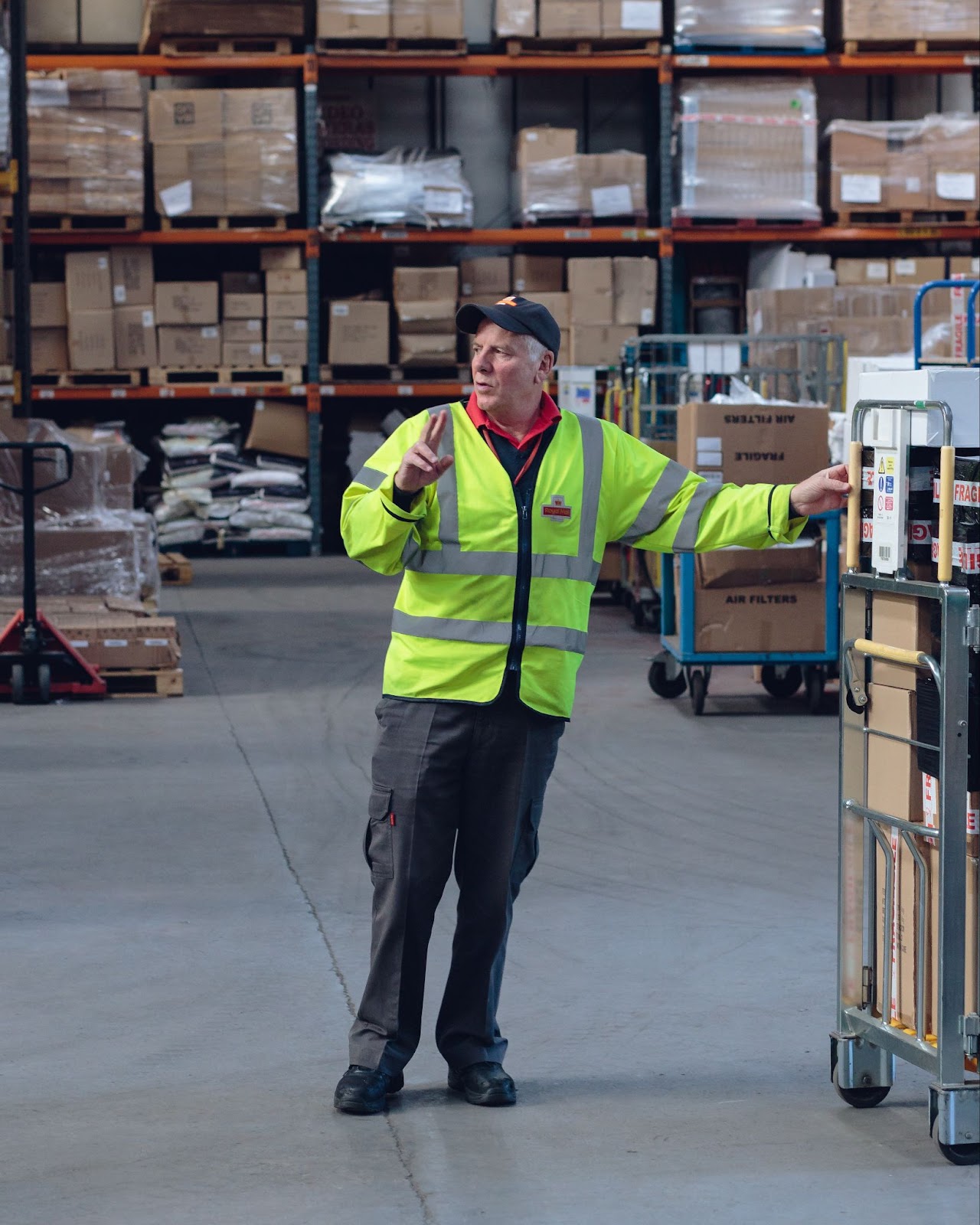 Green Fulfilment Employee Working in Warehouse