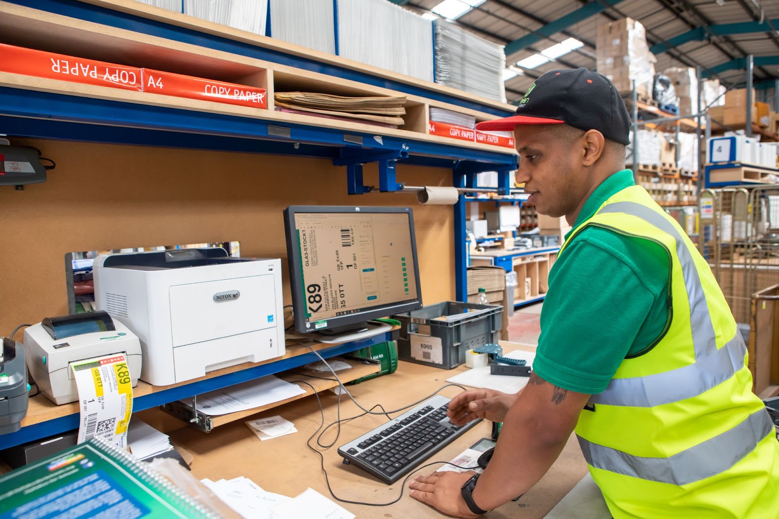Green Fulfilment Employee Doing Onsite Work