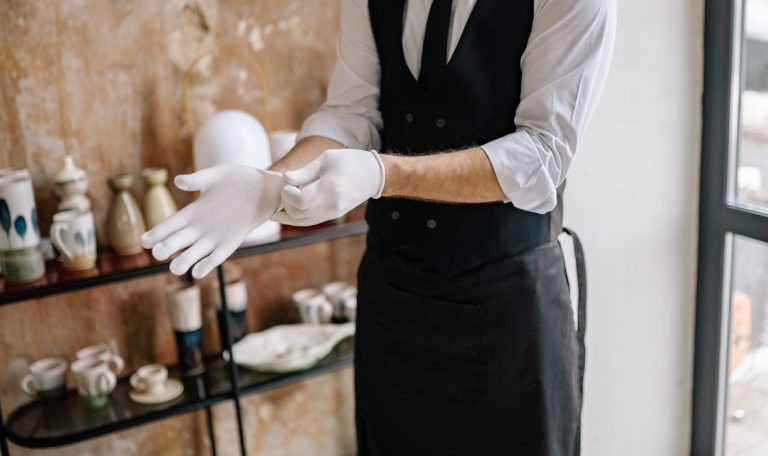Men Wearing White Gloves