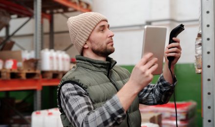 Young Man Working on Warehouse
